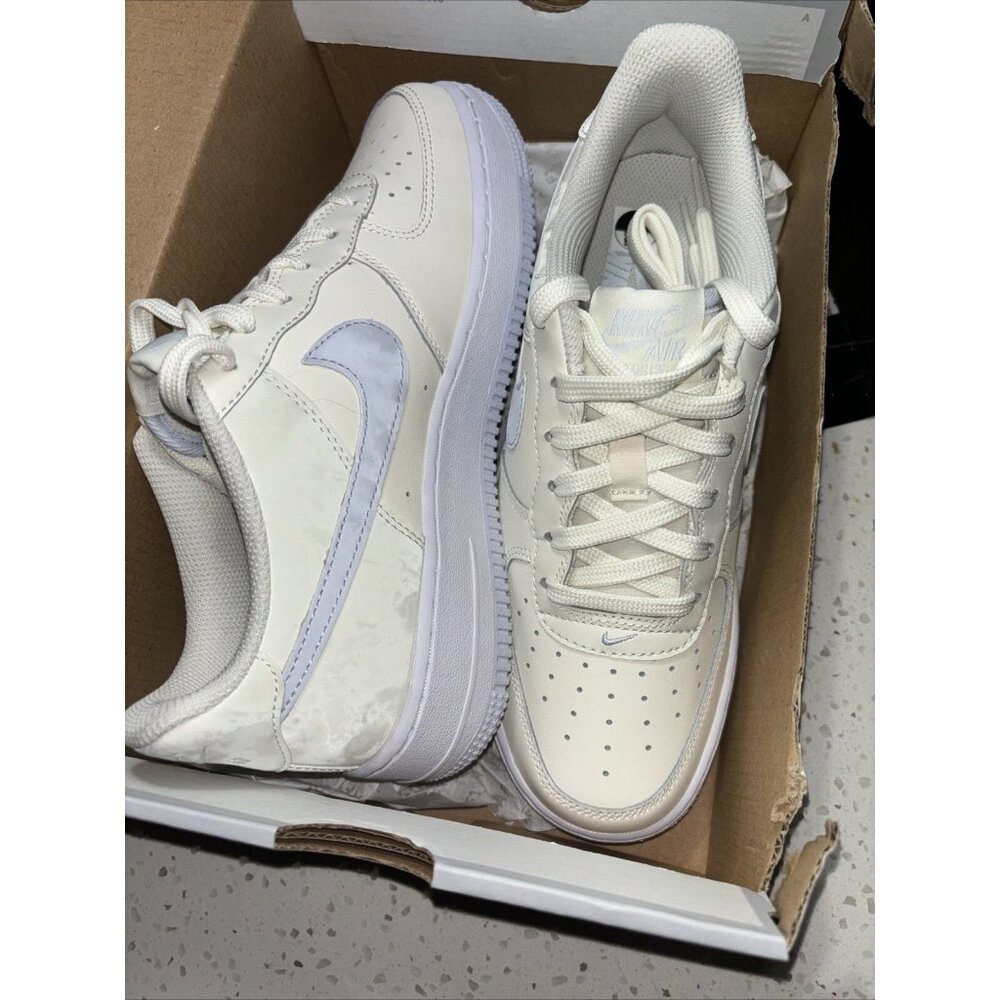 Nike Air Force 1 (GS) Shoes Big Kid’s SZ 7Y Pale Ivory/Grey CT3839-110 - Picture 8 of 8